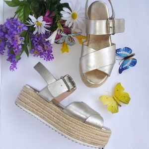 Zara gold espadrille sandals